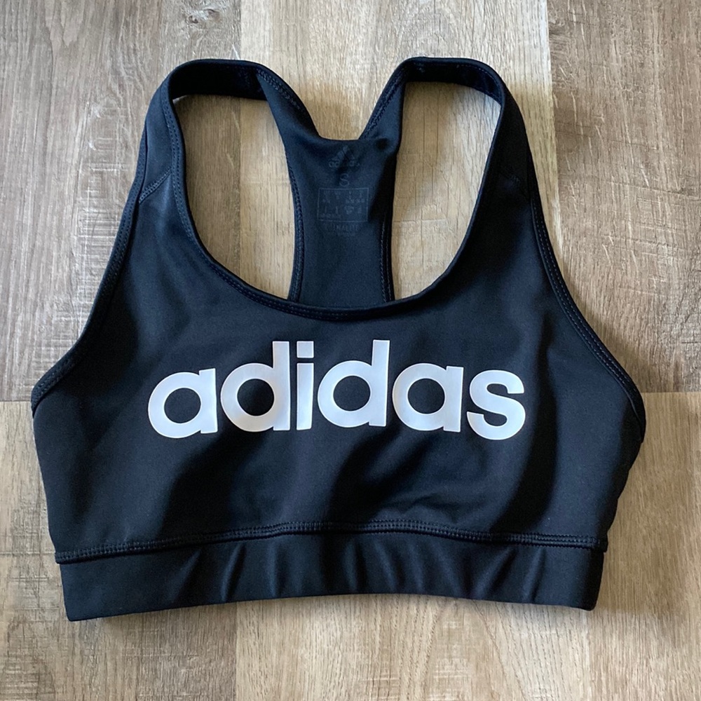 black adidas sports bra